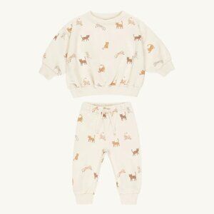 NWT - Quincy Mae Cats Sweat Set ORGANIC